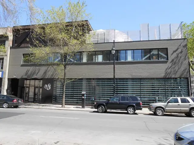 The Société des arts technologiques building on Boulevard Saint-Laurent in 2013; venue photograph, not a SUNSAT rooftop performance.